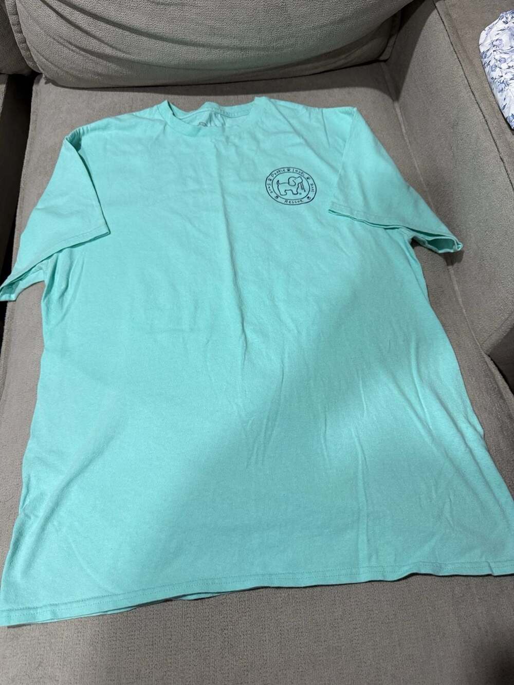 Puppie Love Not All Who Wander Are Lost Size L Mint Green T-Shirt
